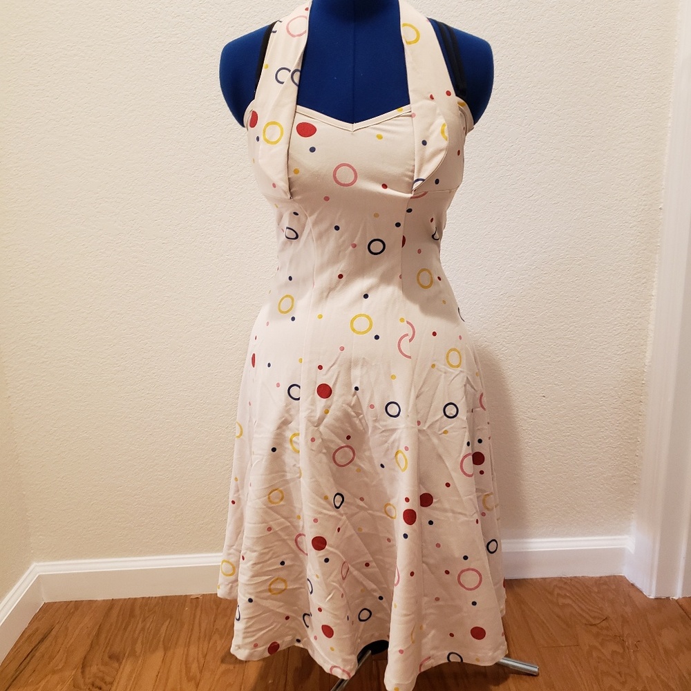 Bettie Page by Tatyana Beige Dot Circle Dress